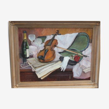 Peinture avec un violon