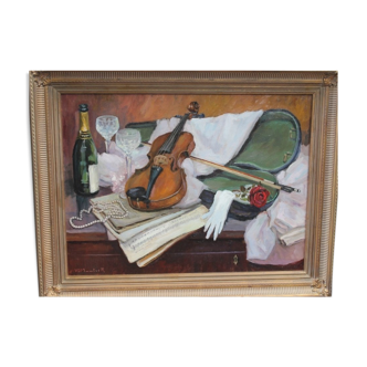 Peinture avec un violon