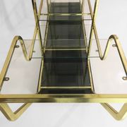 Brass Glass Octagonal Etagere Hollywood Regency 70s Midcentury