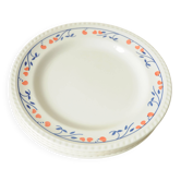 White Dinner Plates - Heart Pattern - Pink Blue (Set of 4)
