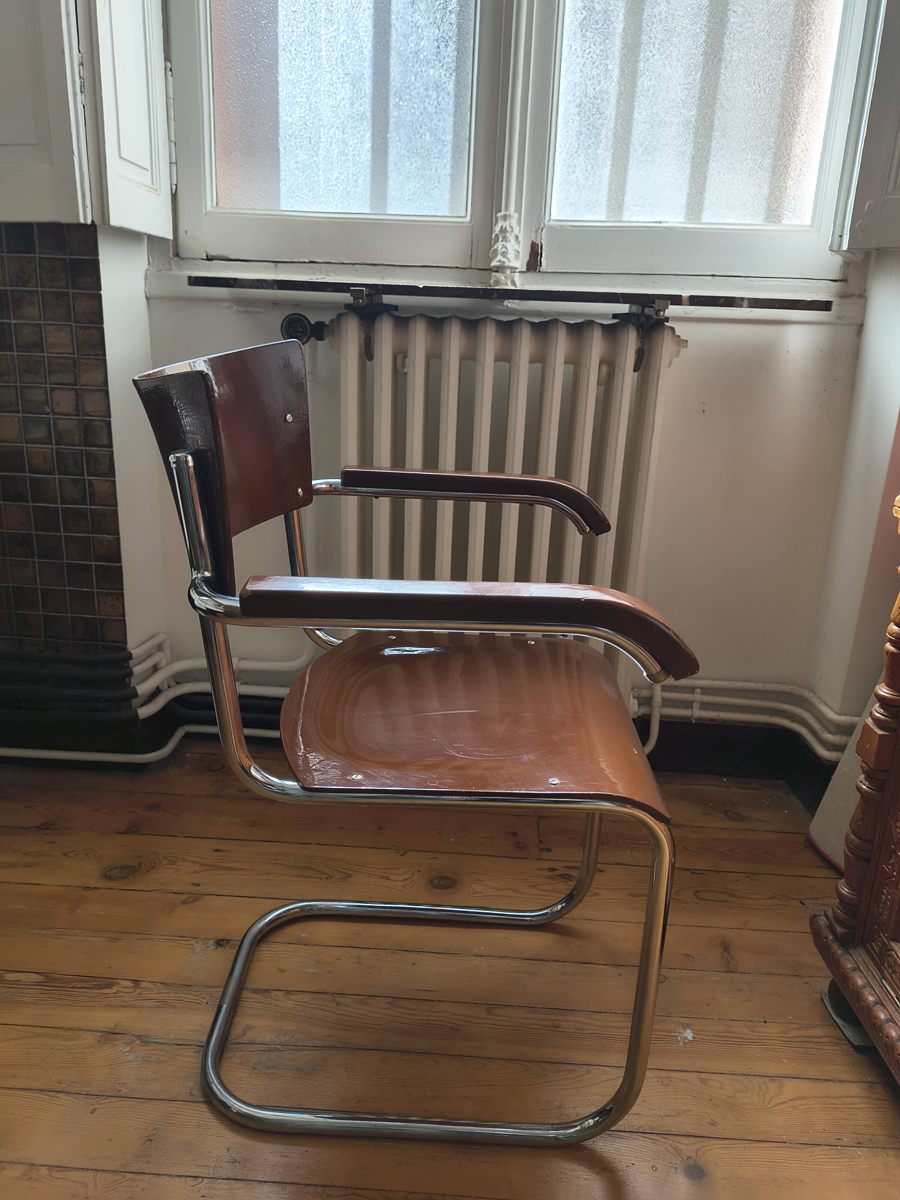 Set of Bauhaus style armchairs Mart Stam S34 – Chrome & wood