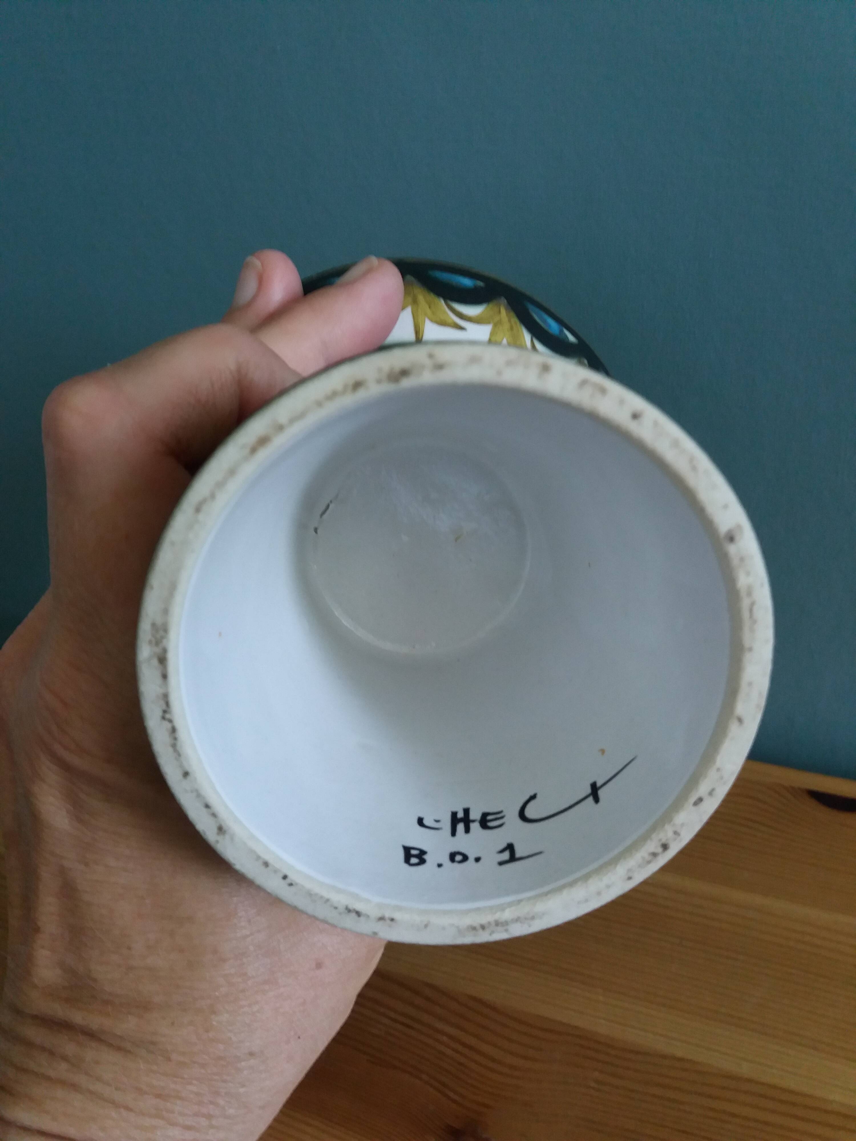 Candlestick holder signed André L'Helguen Keraluc Quimper