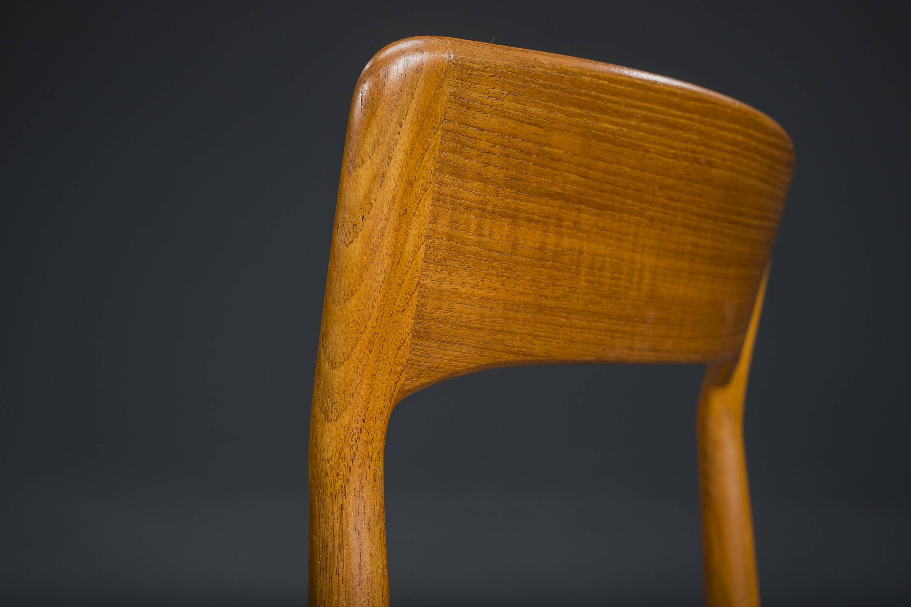 Danish Teak Dining Chair with Wicker by Henning Kjaernulf for Koruo Stolefabrik, 1960s