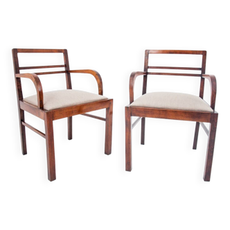 A pair of Art Deco armchairs, Poland, 1930s.