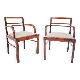 Une paire de fauteuils Art Déco, Pologne, années 1930.