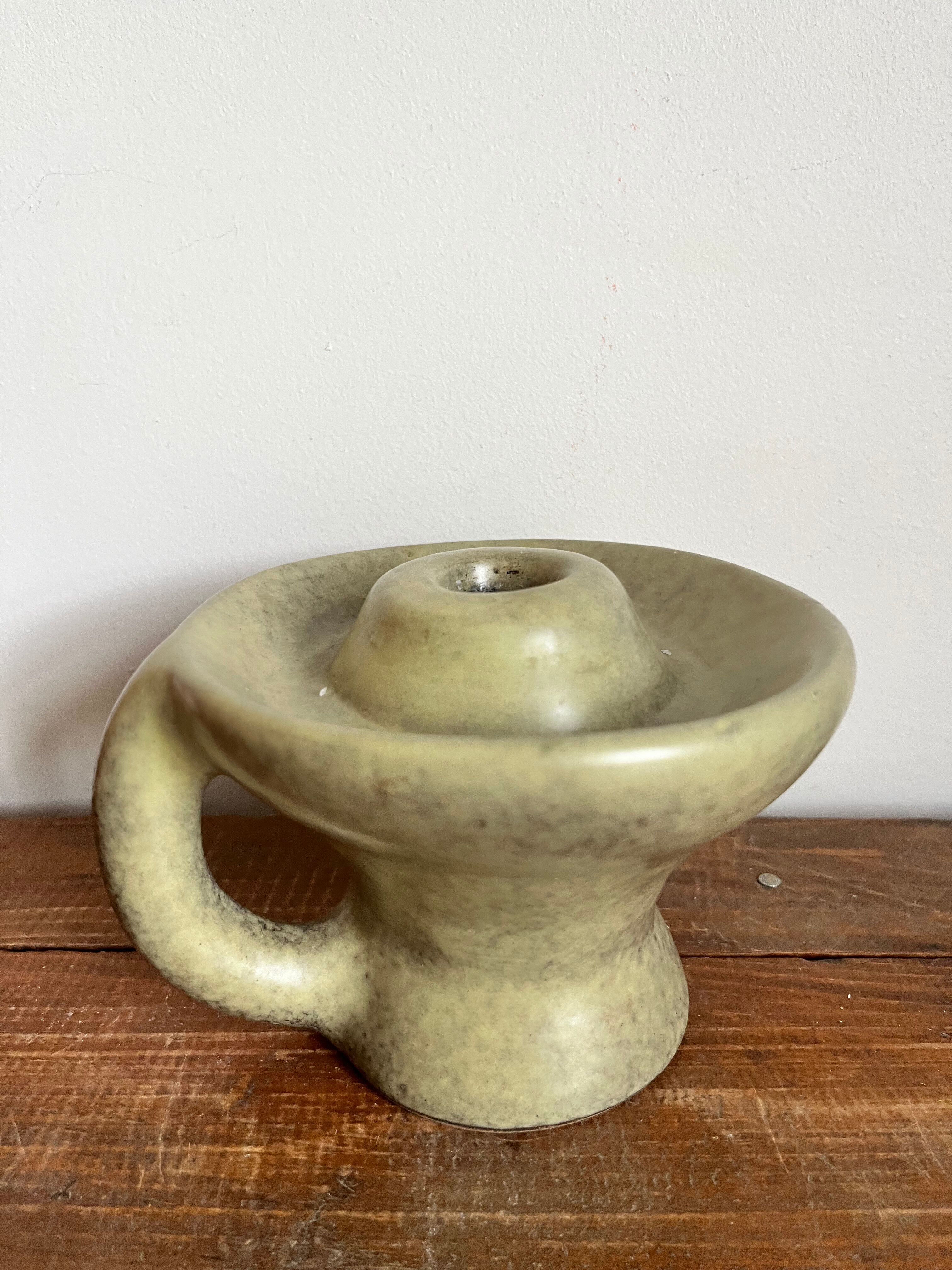 Stoneware candlestick