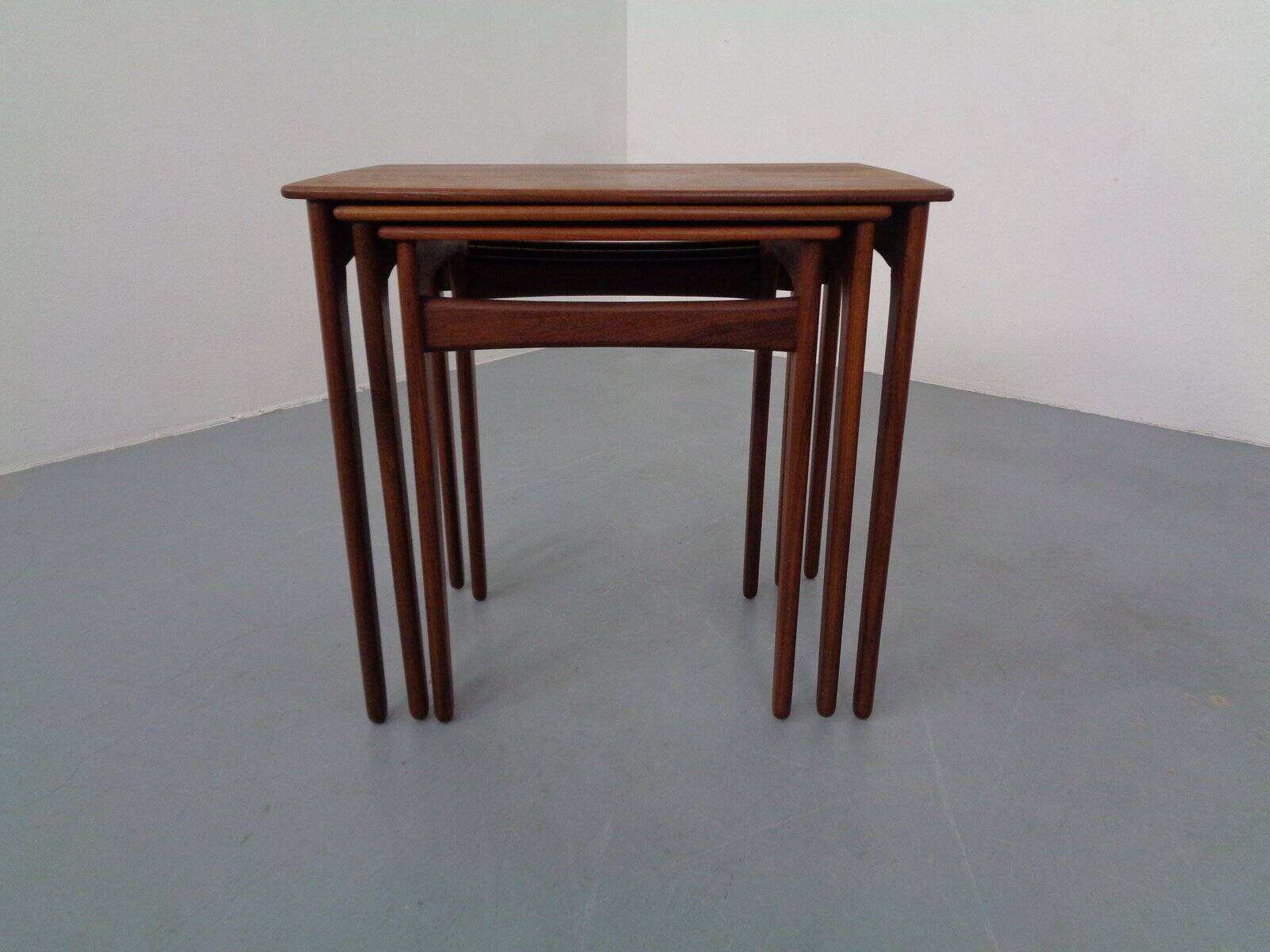 Danish Teak Nesting Tables, 1960s, Set of 3