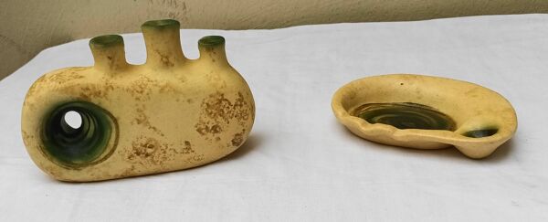 2 pièces en céramique par Nikos Dazelidis, années60