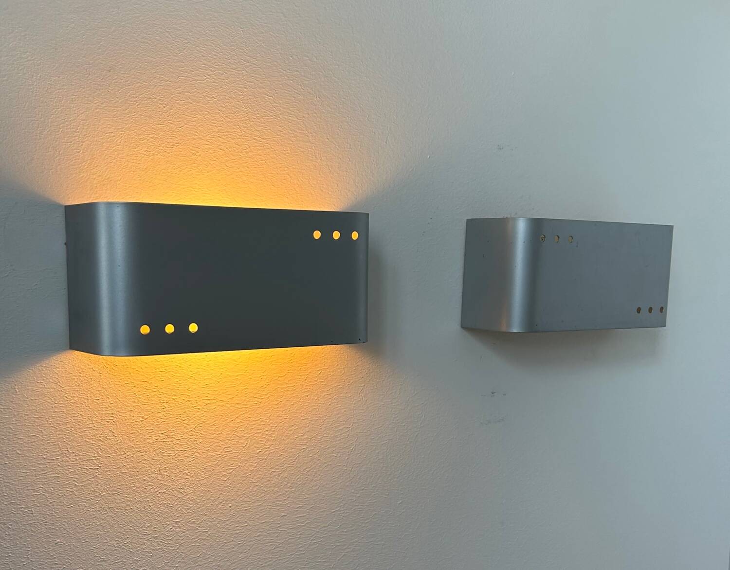 Pair of vintage wall lights, metal, France 1970