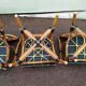 4 Fauteuil Boho chic 2 tons en Rotin, café bistro Vintage