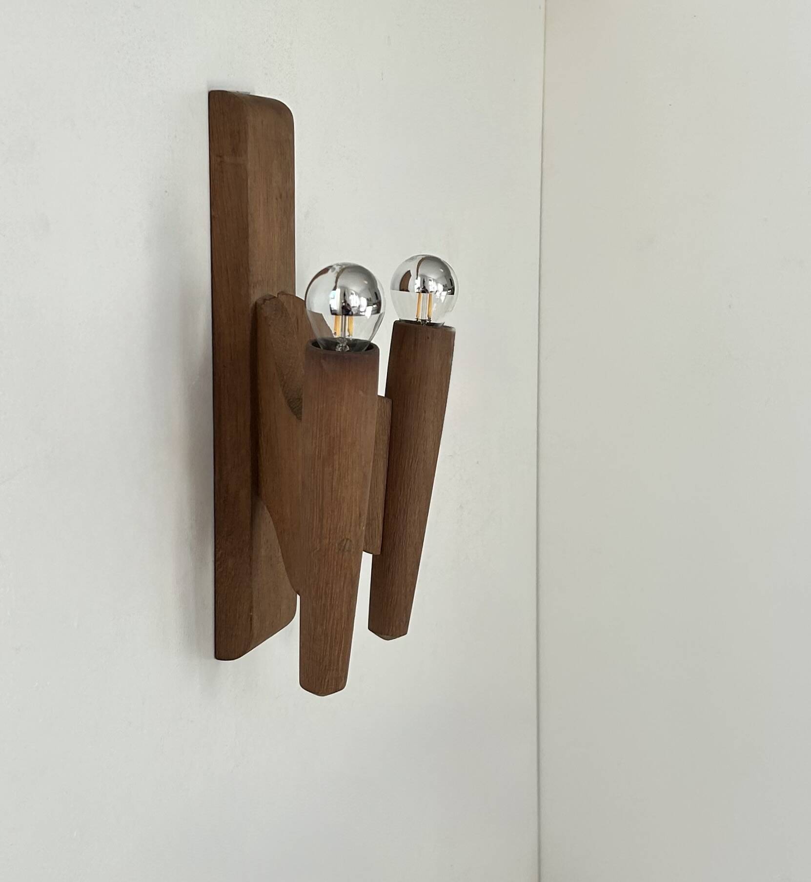 Applique vintage en bois, France, 1950