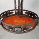 Art Deco pendant lamp with glass bowl and 3 chalices, 1930s