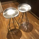 2 Bar Stools Jamaica Pepe Cortes Vintage Aluminum