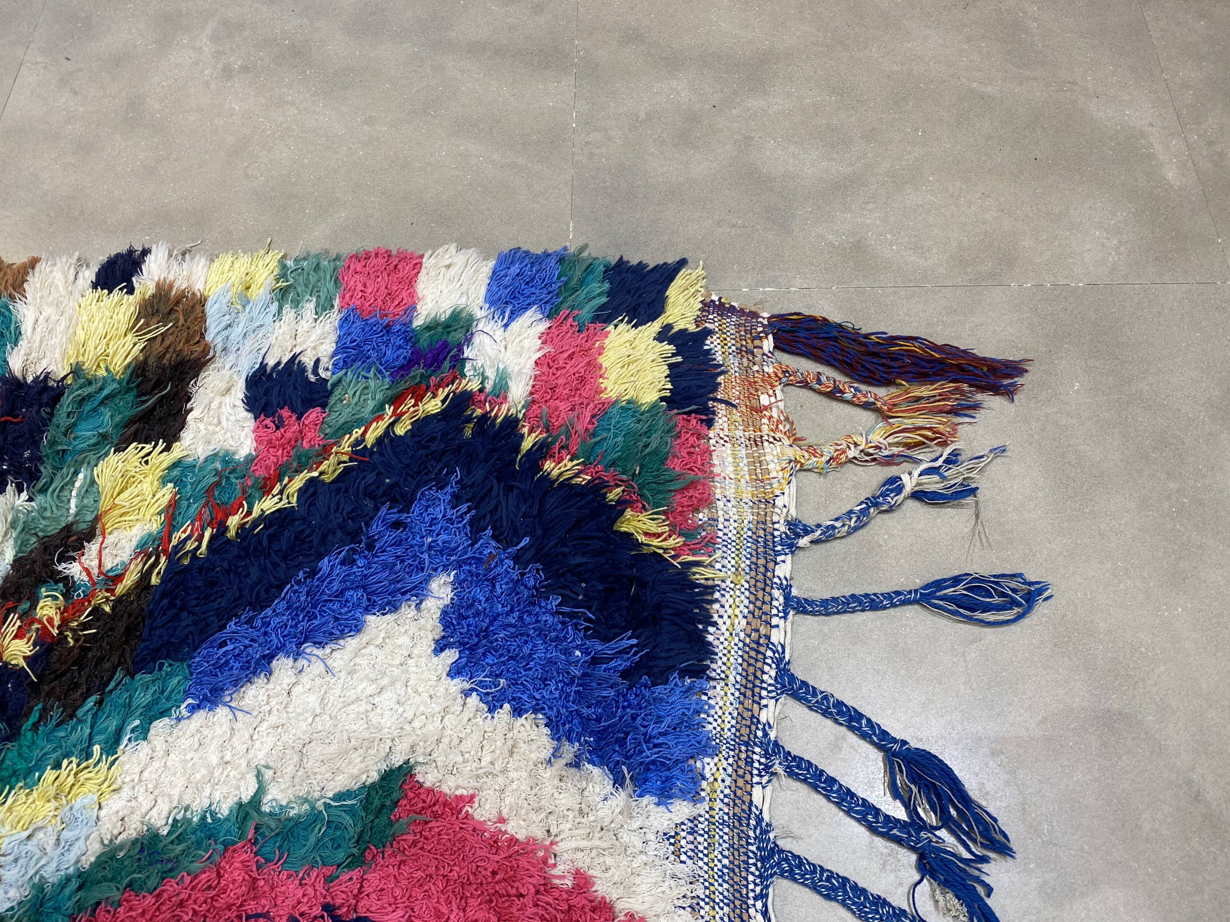 Multicolor carpet in boucherouite fabric 110x200cm