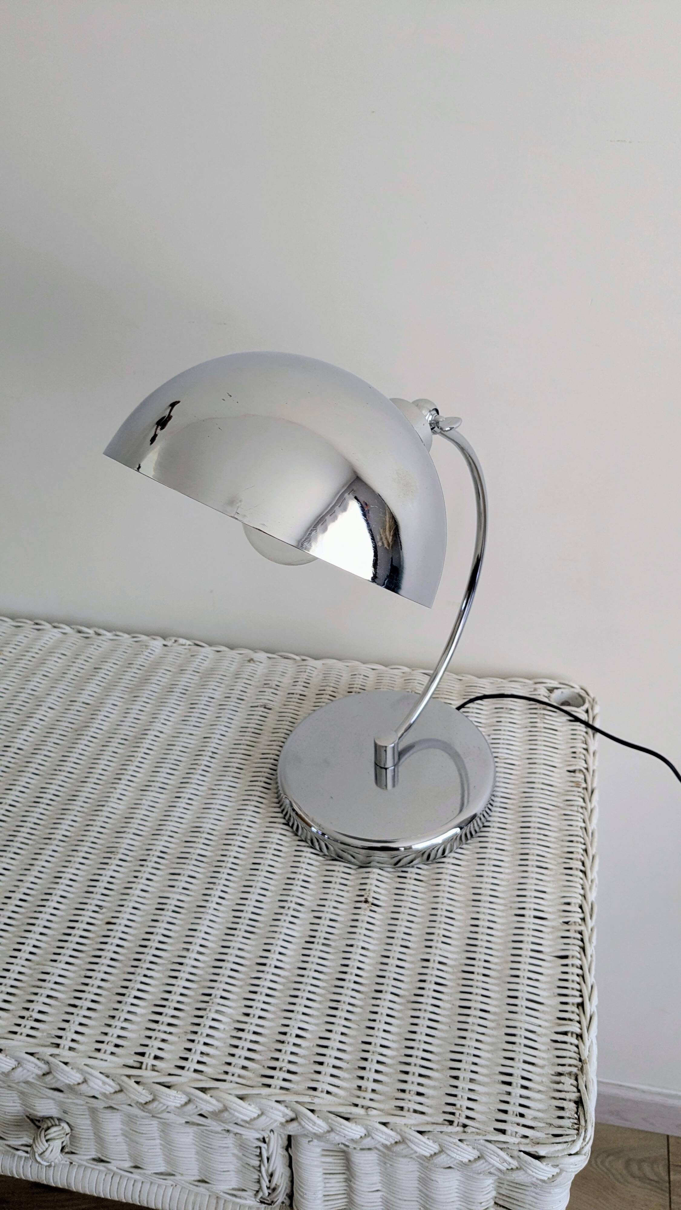 Vintage chrome desk lamp Space Age 1970s