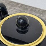 Sucrier bonbonnière céramique noir et jaune villeroy et boch Biarritz