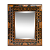 Mirror in 18th century marquetry 90x100cm
