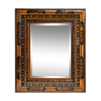 Mirror in 18th century marquetry 90x100cm