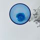 Blue and transparent glass vase