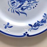 Assiette décorative faïence bleue et blanche