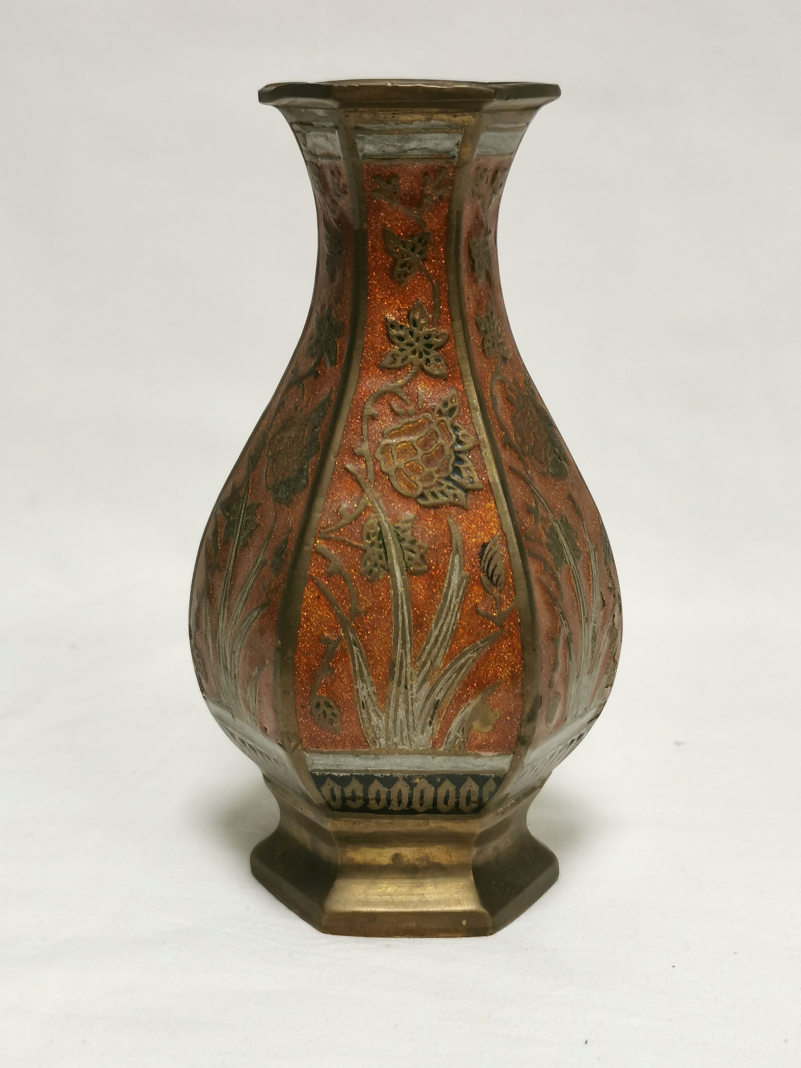 enamelled bronze vase