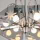 Vintage Italian Chrome and Glass Chandelier, 70s