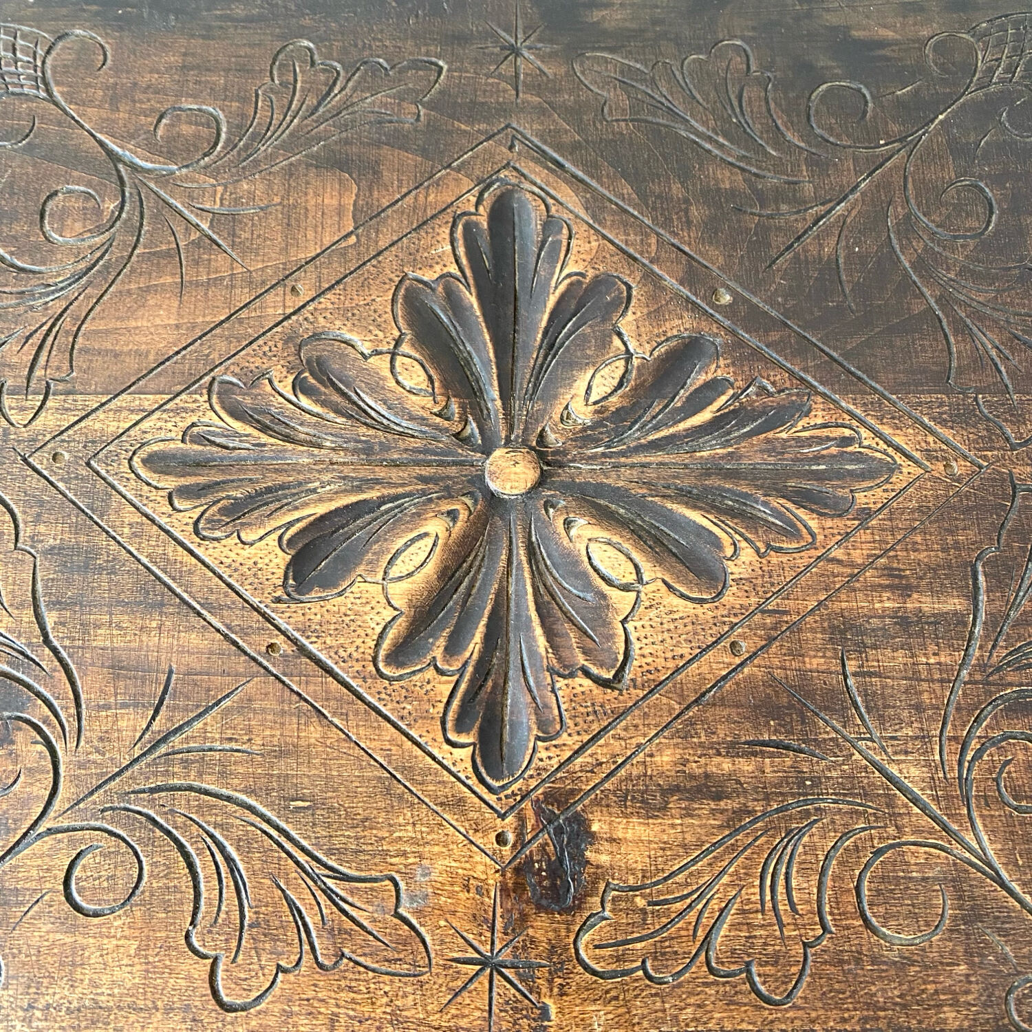 Old tripod side table with drawer