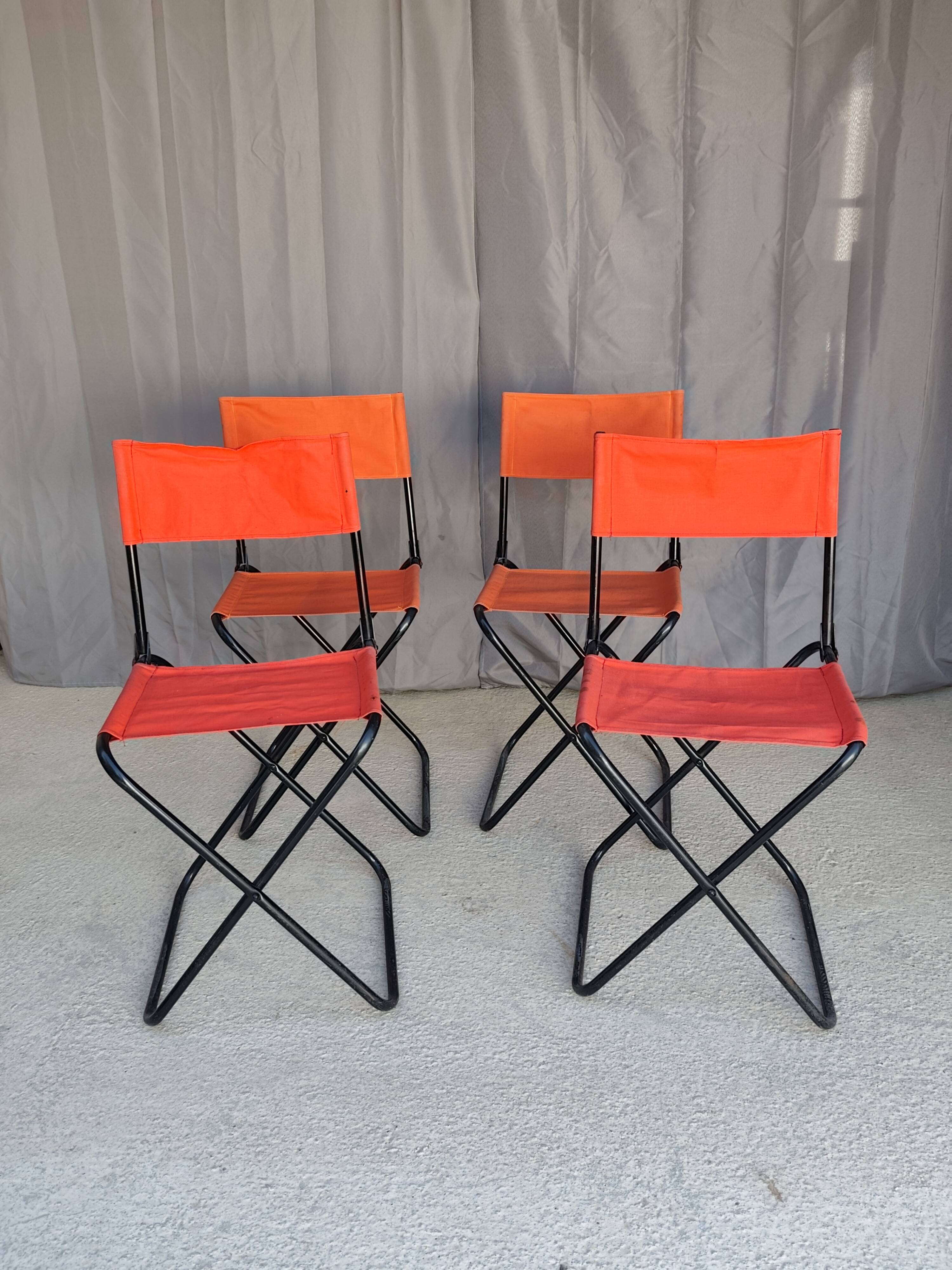 Set of 4 "vintage" folding camping seats