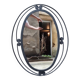 Miroir ovale vintage en fer forgé à décor de spirales