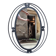 Miroir ovale vintage en fer forgé à décor de spirales
