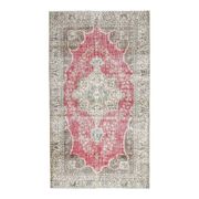 Vintage Turkish Oushak Handmade Wool Cotton Red Area Rug  111x199