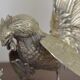 Pair of silver brass roosters
