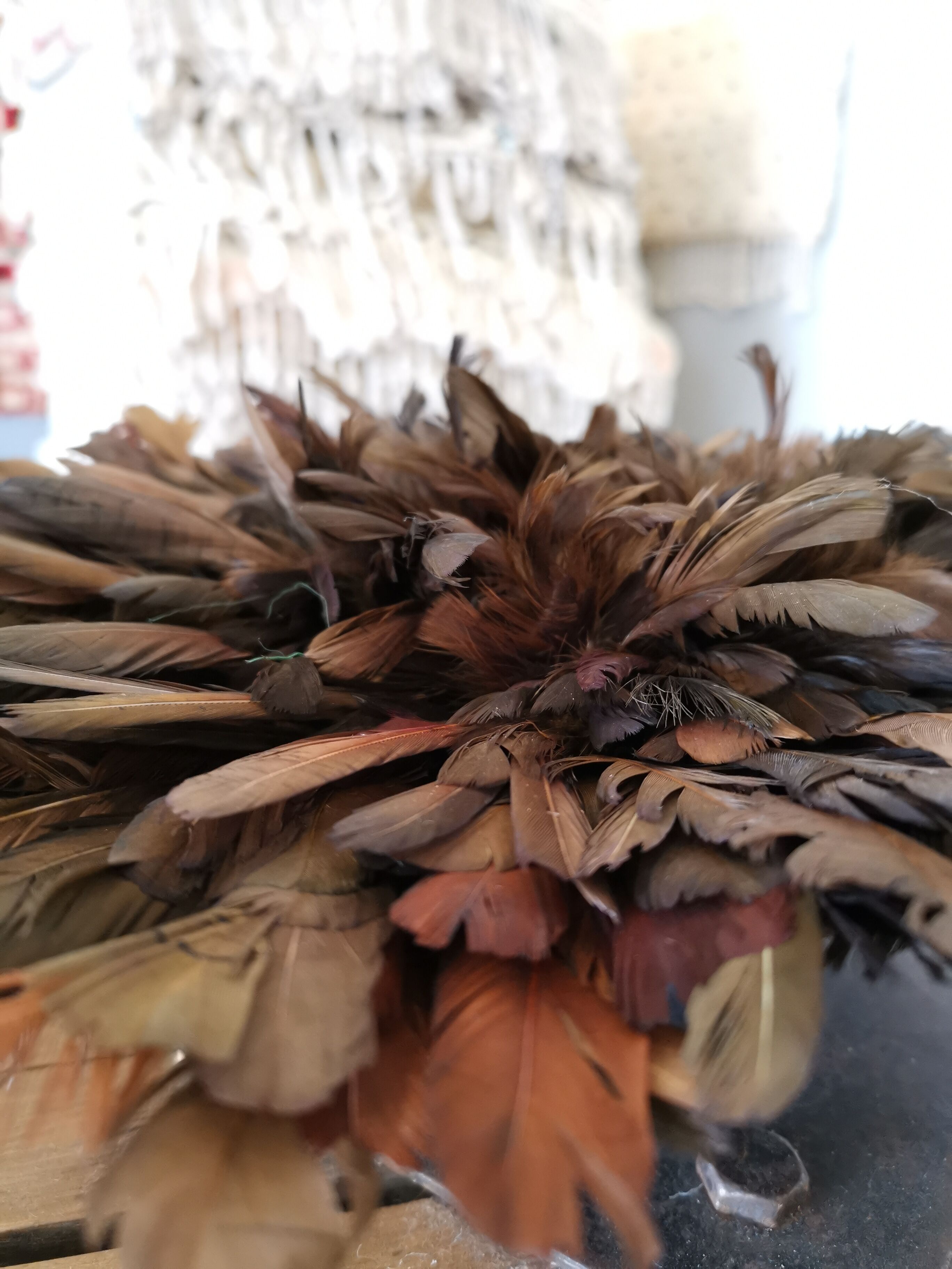 Juju hat in feathers of cameroon 40 cm