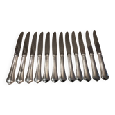 12 silver-plated table knives by silversmith Ravinet Denfert Brantome