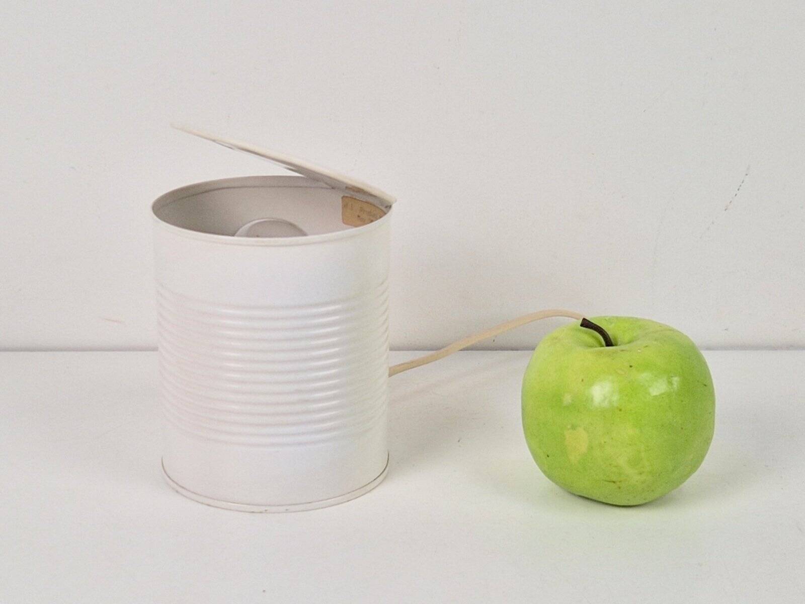Pop Art White Metal Can Table Lamp by Vrieland, 1970s