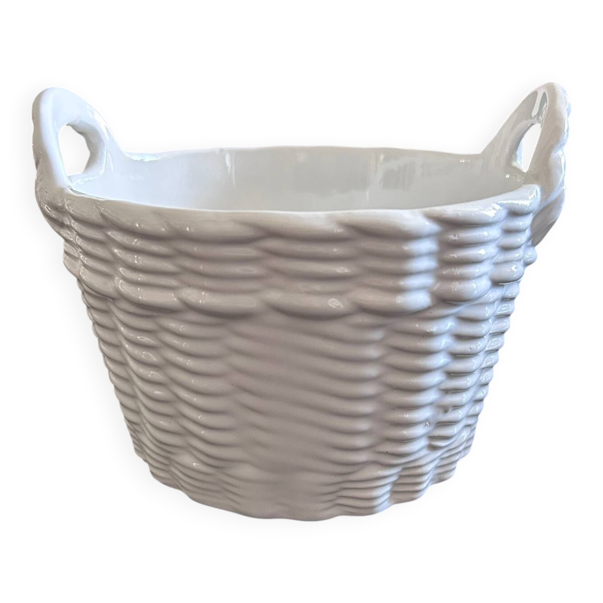 Ceramic basket plant pot