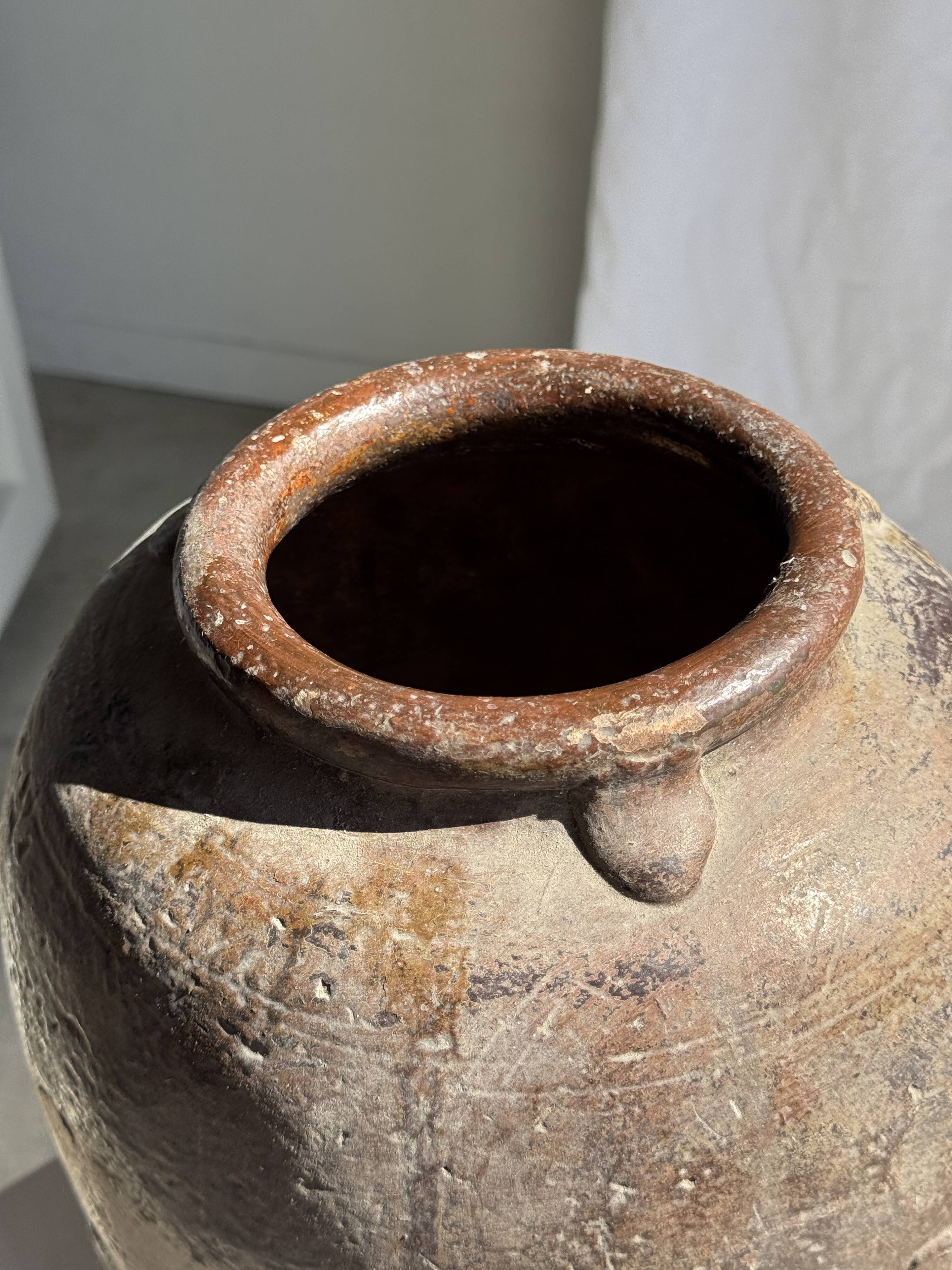 Large traditional Indonesian clay pot featuring a dragon.