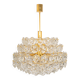 Lustre, laiton et verre cristal par Kinkeldey, Allemagne, années 1970