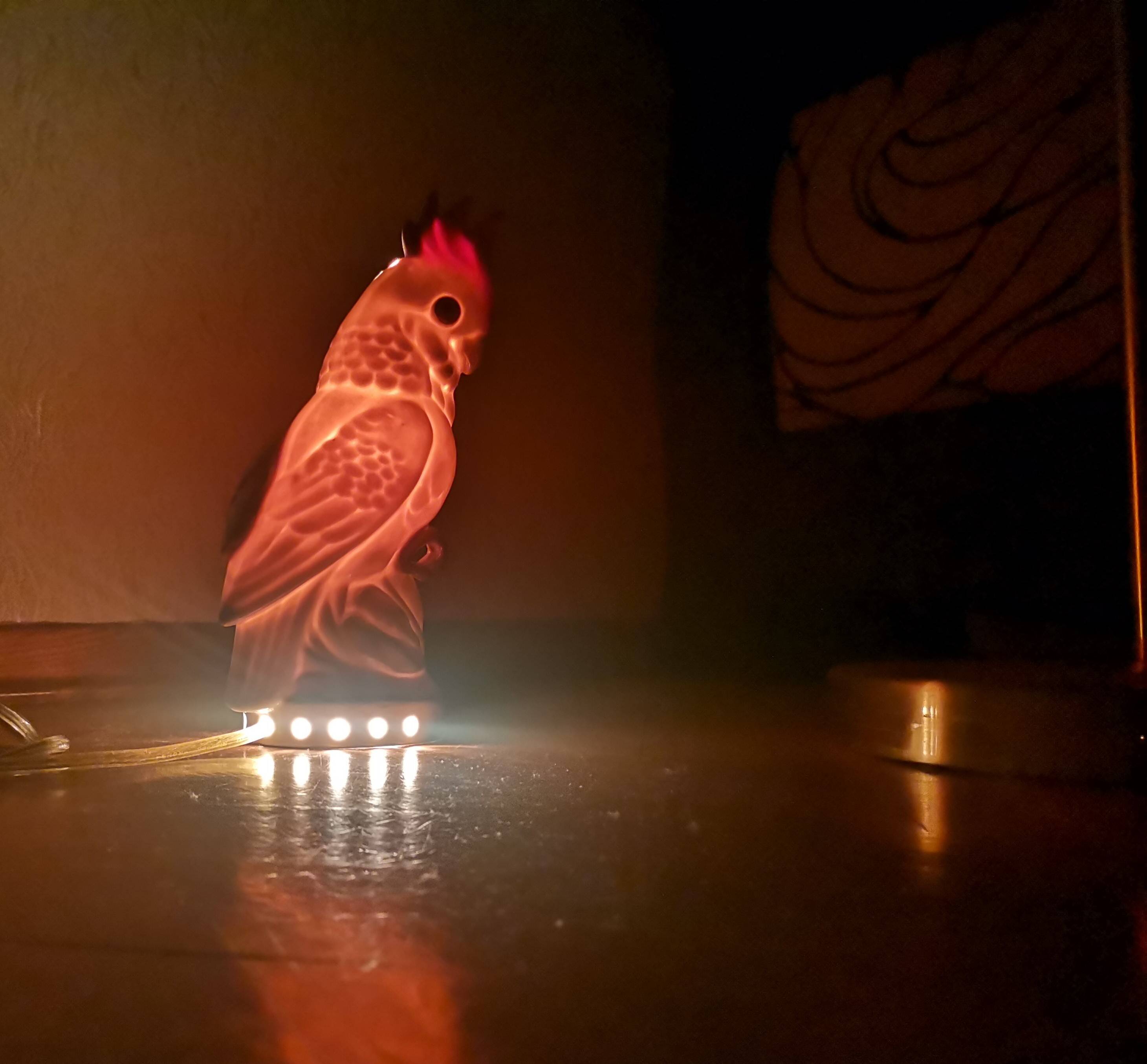 Vintage East Germal porcelain bird night light