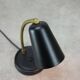 Mid-Century Italian Mini Gooseneck Table Lamp in Black and Brass