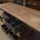 Industrial sideboard from metal and wood factory 1950