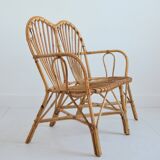 1960s vintage rattan canapé / bench