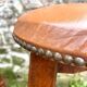 Pair of studded leather bar stools