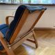 Fauteuil Jindrich Halabala en bois et canne, années 1930