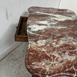 Louis XV mid-table in oak and marble, 18th century.