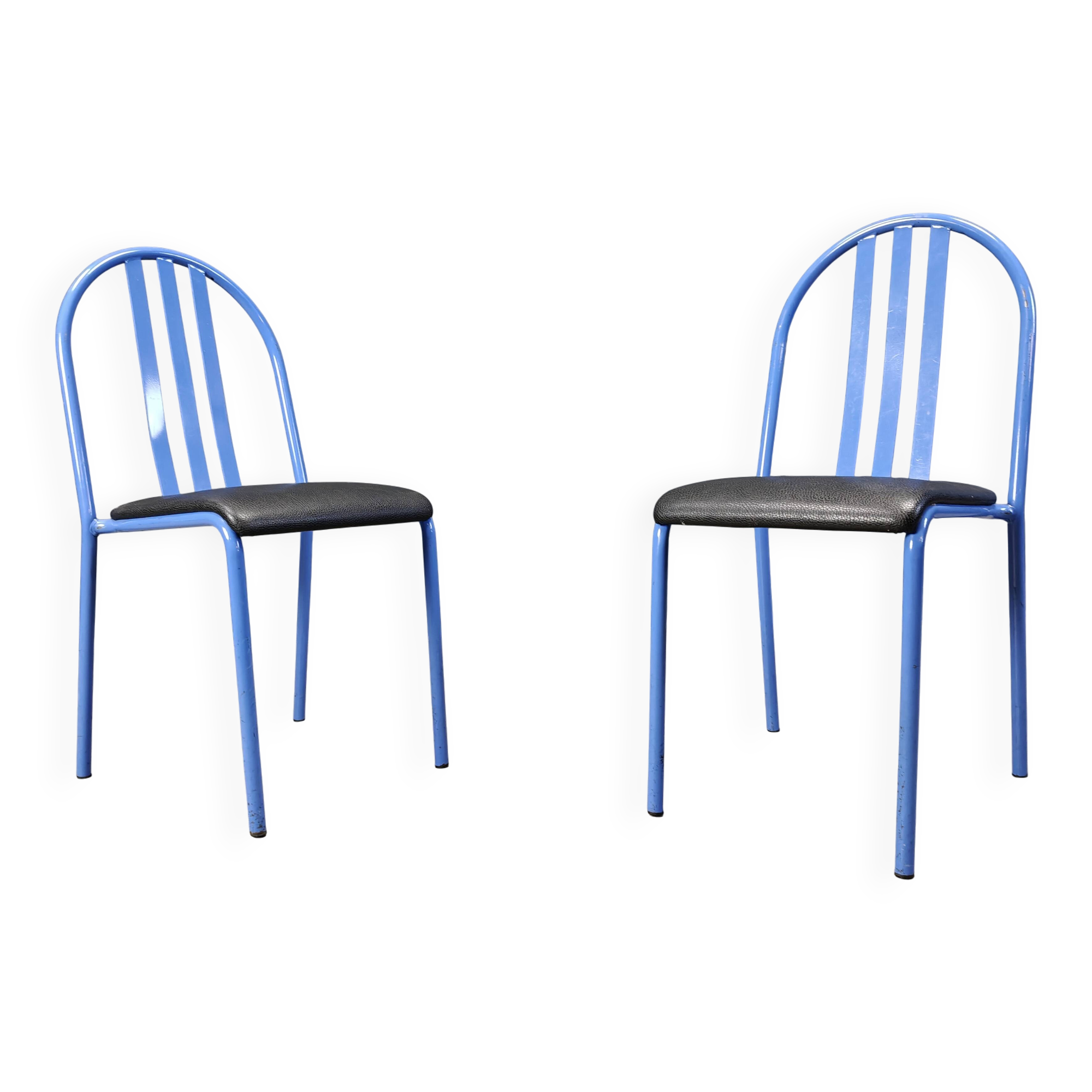 Set of Nr 222 chairs by Robert Mallet-Stevens, 1980s, Set of 7