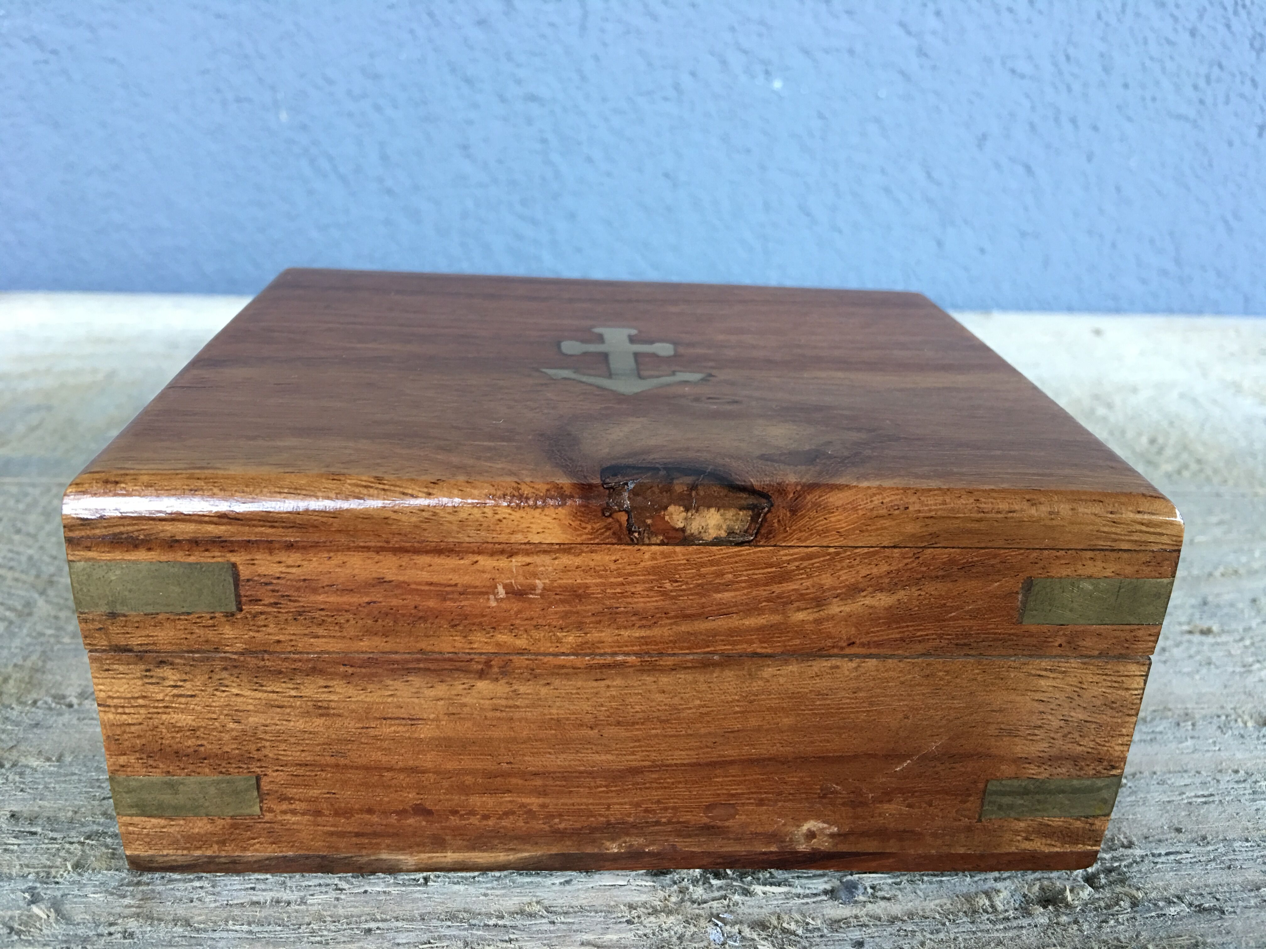 Box wood, anchor brass marquetry