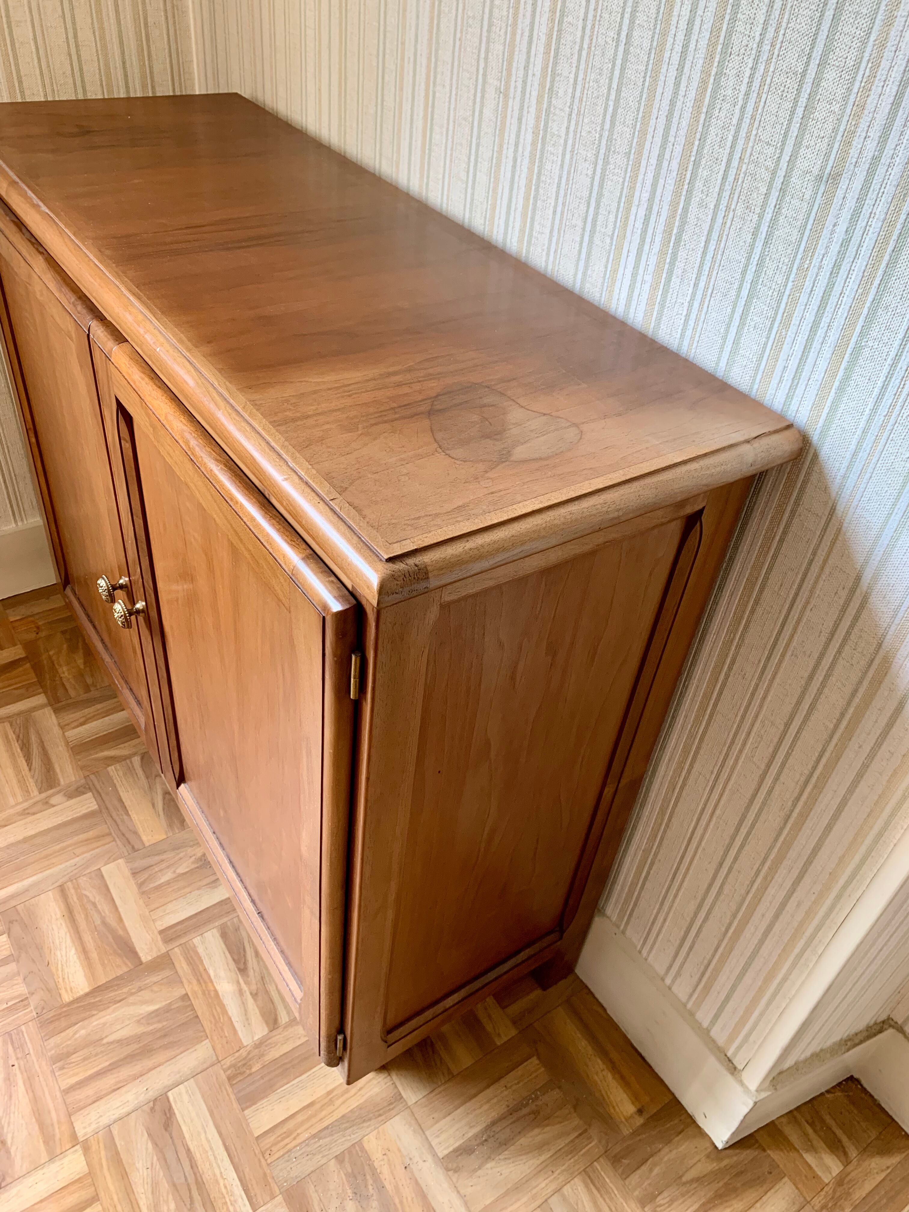 Antique low furniture in solid walnut