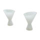 Pair of large classic white Murano table lamps from Italy, 1970s.