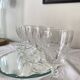6 antique engraved glasses for wine or water.